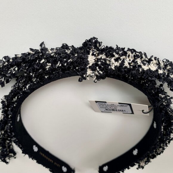 Lele Sadoughi Tweed Bardot Ribbon Headband Slim in Jet NWT - Picture 5 of 14